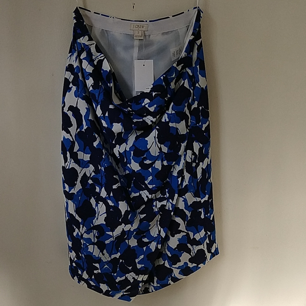 J Crew blue wrap skirt